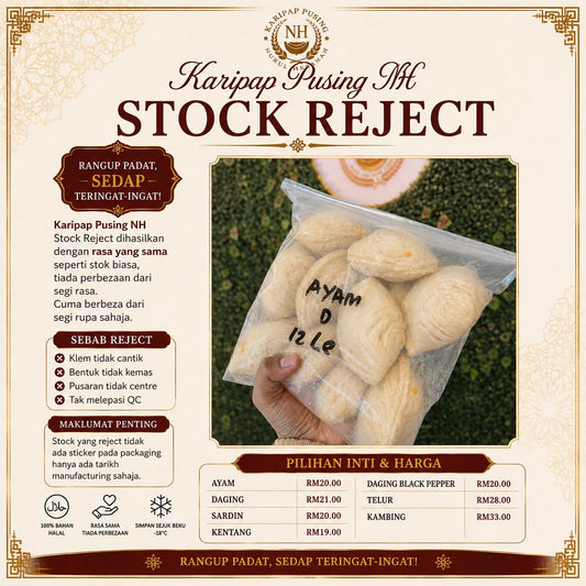 STOCK REJECT (Harga lebih jimat)